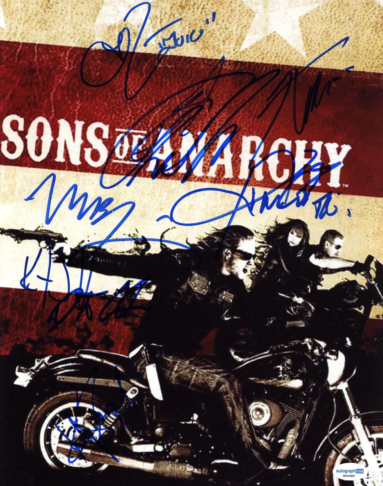 Charlie Hunnam +more — Sons of Anarchy AUTOGRAPHS Signed 11x14 Photo - Hunnam, Sagal, Sutter +5 ACOA