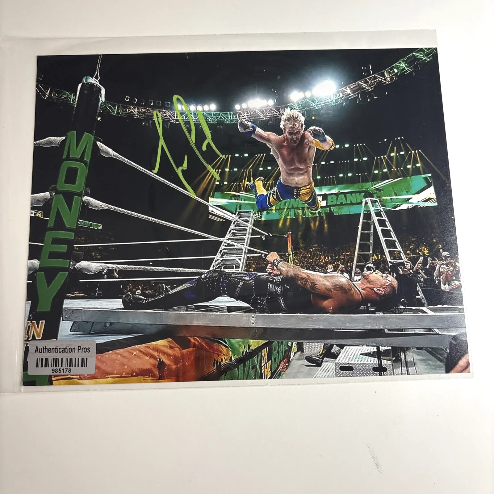 Logan Paul — Logan Paul Signed 8x10 Photo Autograph WWE Money In The Bank AP COA 985178