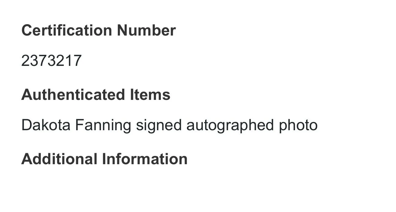 Dakota Fanning — Dakota Fanning Signed 8x10 Photo Autograph Authentication Direct AD COA 2373217, image 5