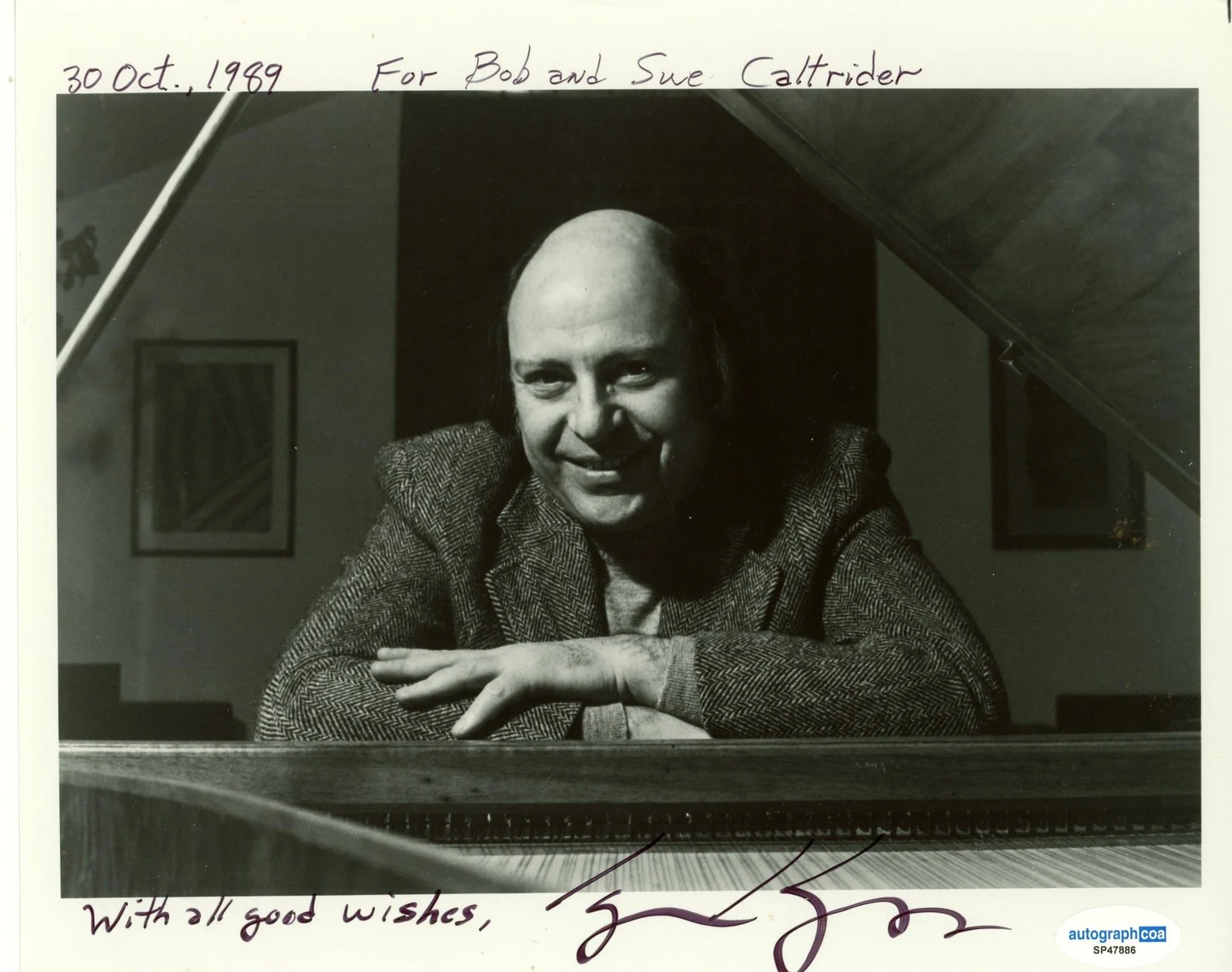 Igor Kipnis — Igor Kipnis AUTOGRAPH Signed Harpsichordist 8x10 Photo 'To Bob & Sue' ACOA, изображение 2