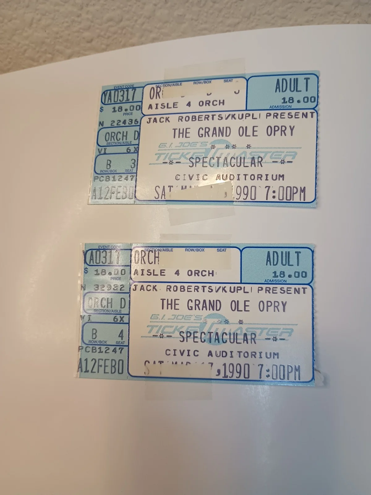 Grand Ole Opry Spectacular Ticket Stubs Autographs Jimmy Dickens Connie Smith +, image 2