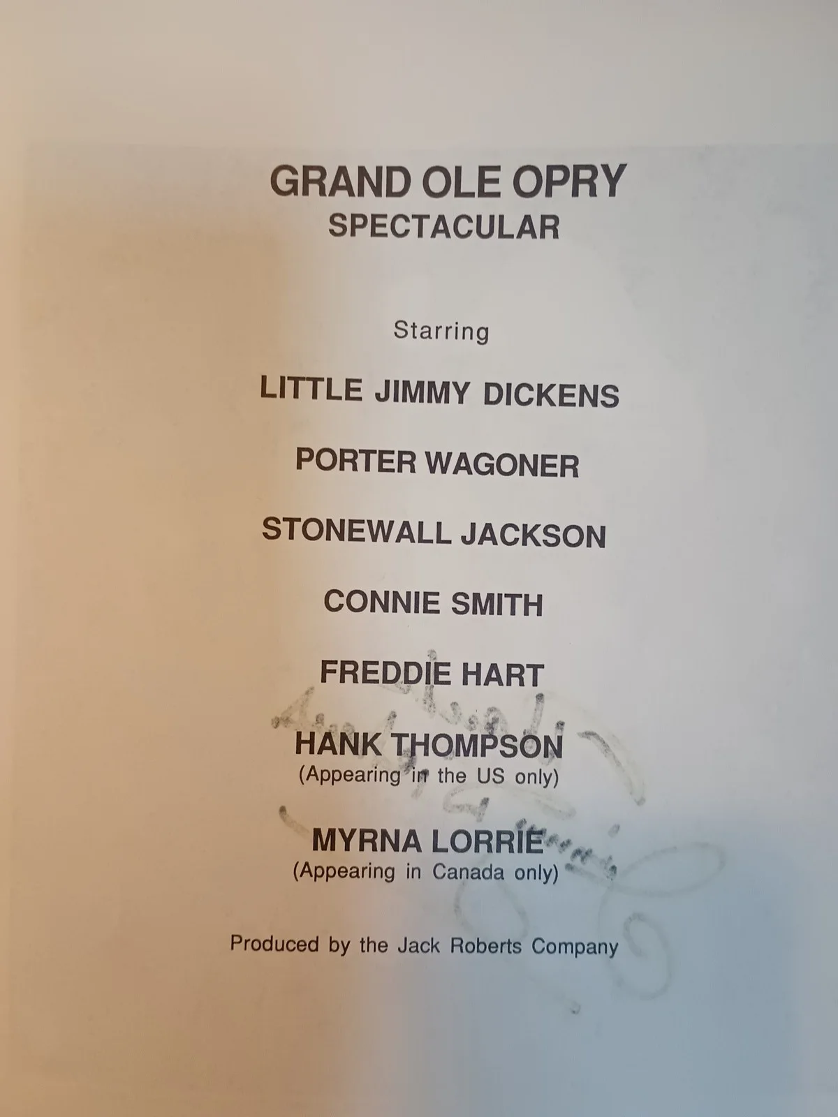 Grand Ole Opry Spectacular Ticket Stubs Autographs Jimmy Dickens Connie Smith +, image 3