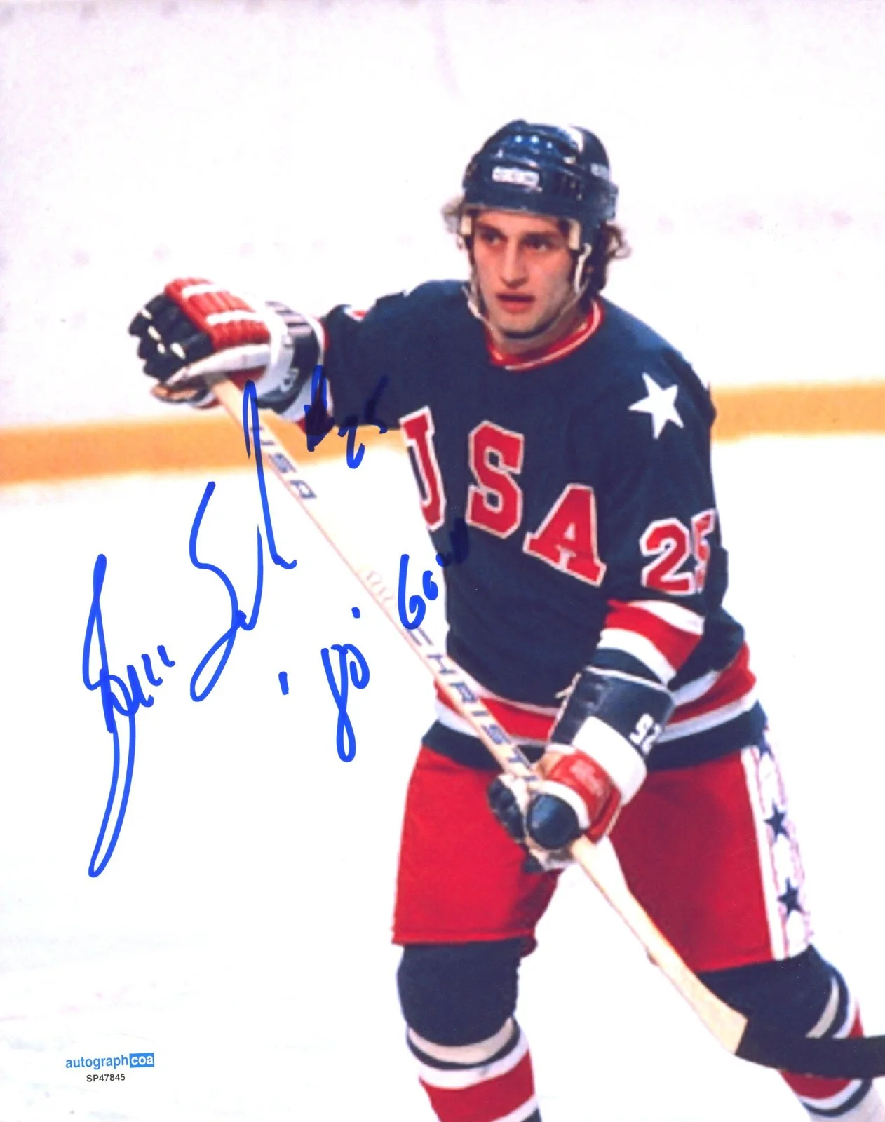 Buzz Schneider — Buzz Schneider "Miracle on Ice" AUTOGRAPH Signed USA Hockey Gold 8x10 Photo ACOA, изображение 2