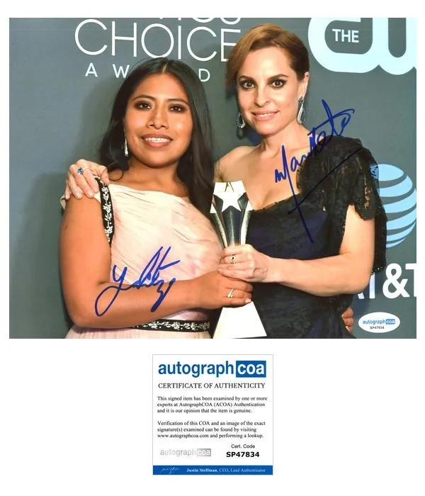 Marina de Tavira, Yalitza Aparicio — Yalitza Aparicio & Marina de Tavira "Roma" AUTOGRAPHS Signed 8x10 Photo E ACOA