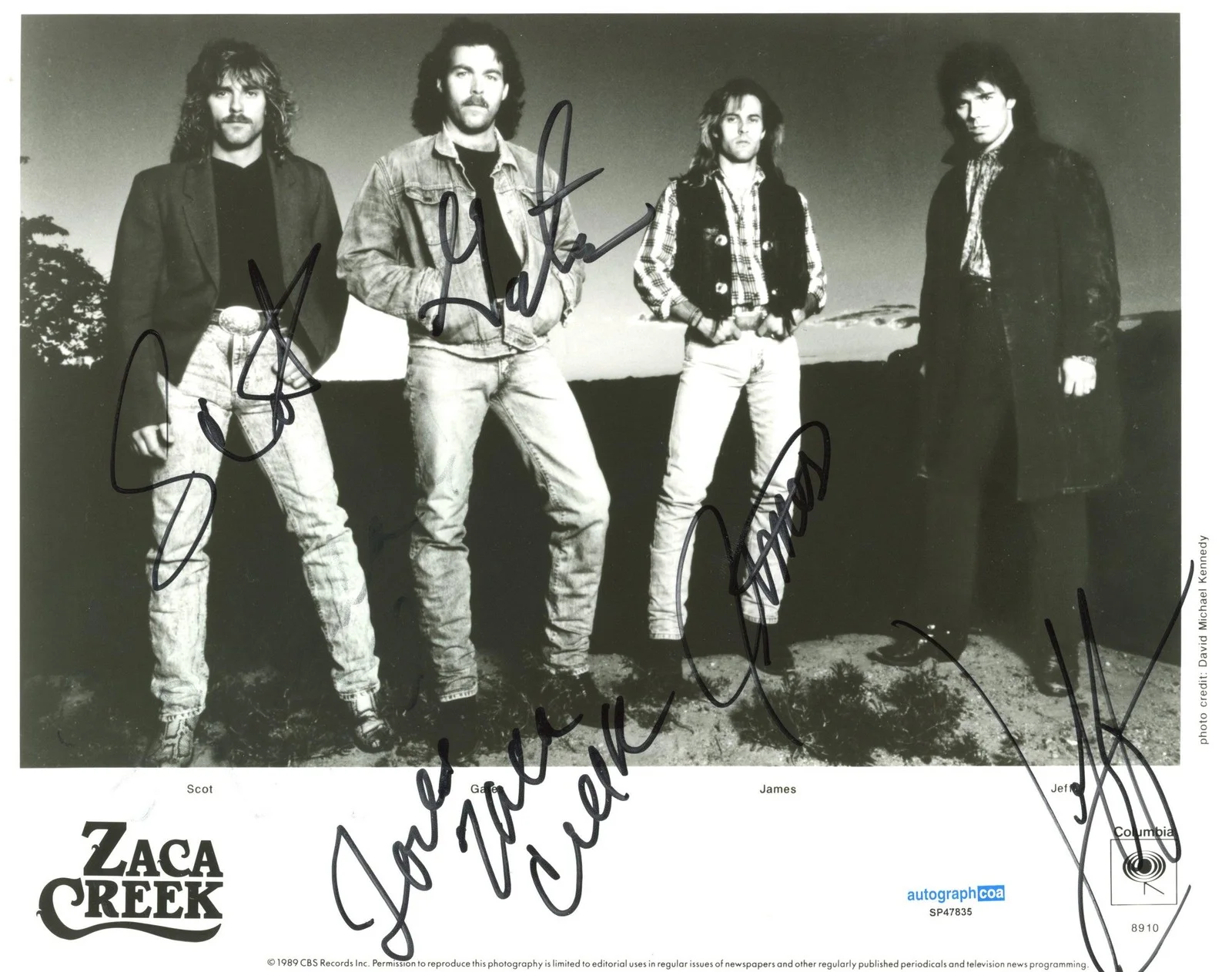 Gates Foss, James Foss, Jeff Foss, Scot Foss — Zaca Creek "Sometimes Love's Not a Pretty Thing" AUTOGRAPHS Signed 8x10 Photo x4, изображение 2