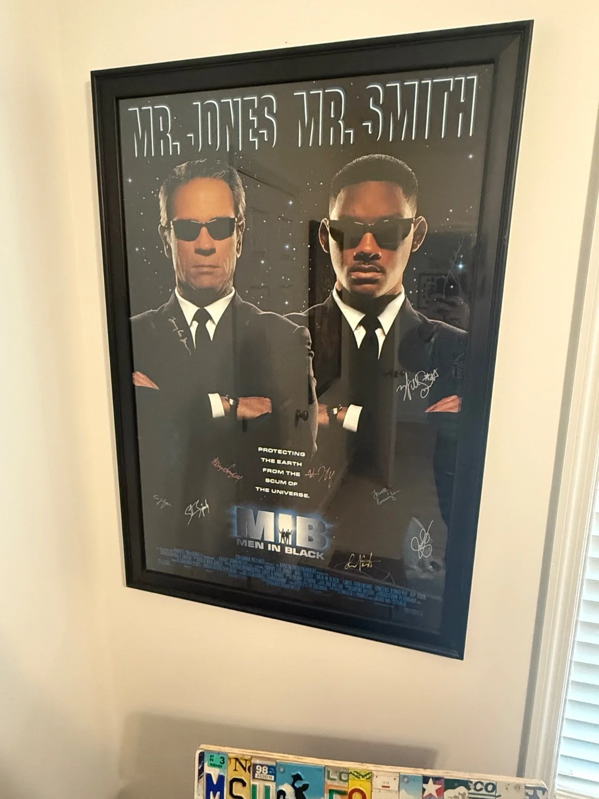 Cast Signed Men In Black Movie Poster 42in by 30in Will Smith Tommy Lee Jones, изображение 5
