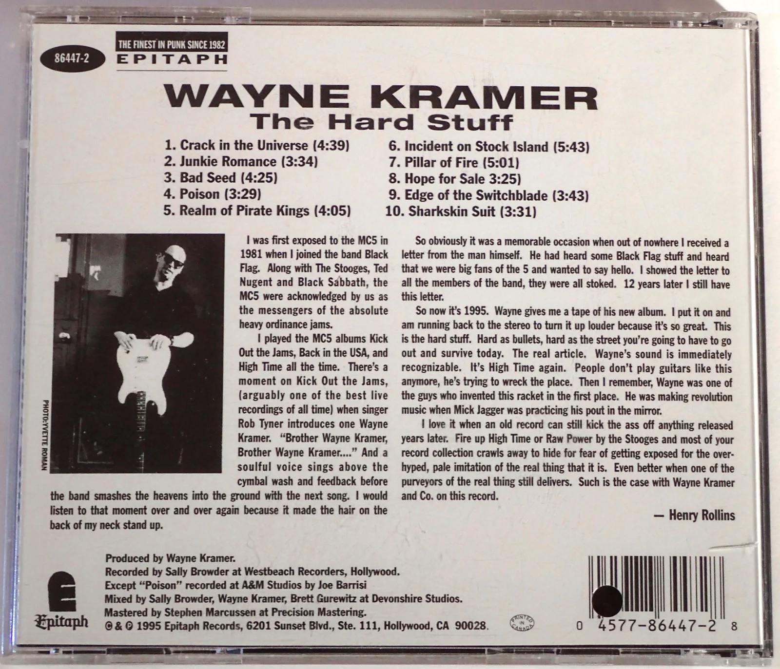 WAYNE KRAMER autographed HARD STUFF CD + TSHIRT + FLIPSIDE MAG 96 + PHOTOS+MORE!, image 3