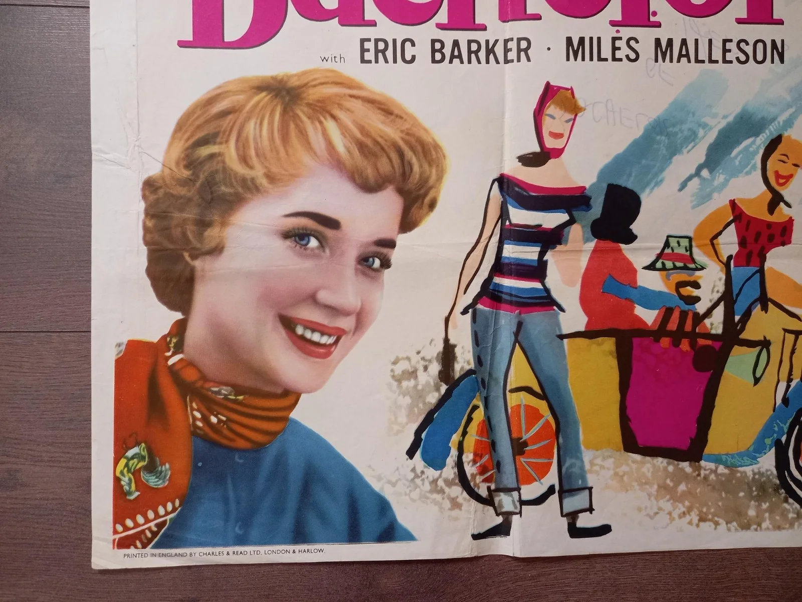 BACHELOR OF HEARTS 1958 BRITISH QUAD POSTER HARDY KRUGER SYLVIA SYMS, изображение 2