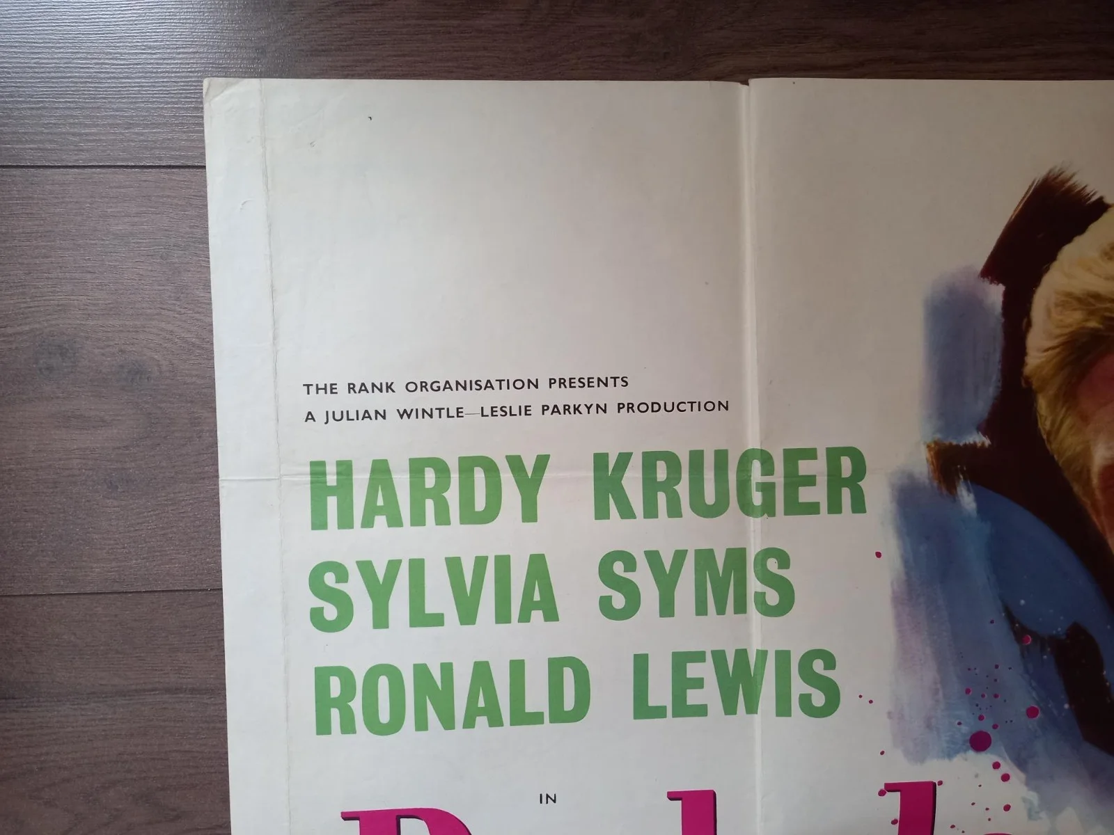 BACHELOR OF HEARTS 1958 BRITISH QUAD POSTER HARDY KRUGER SYLVIA SYMS, изображение 3