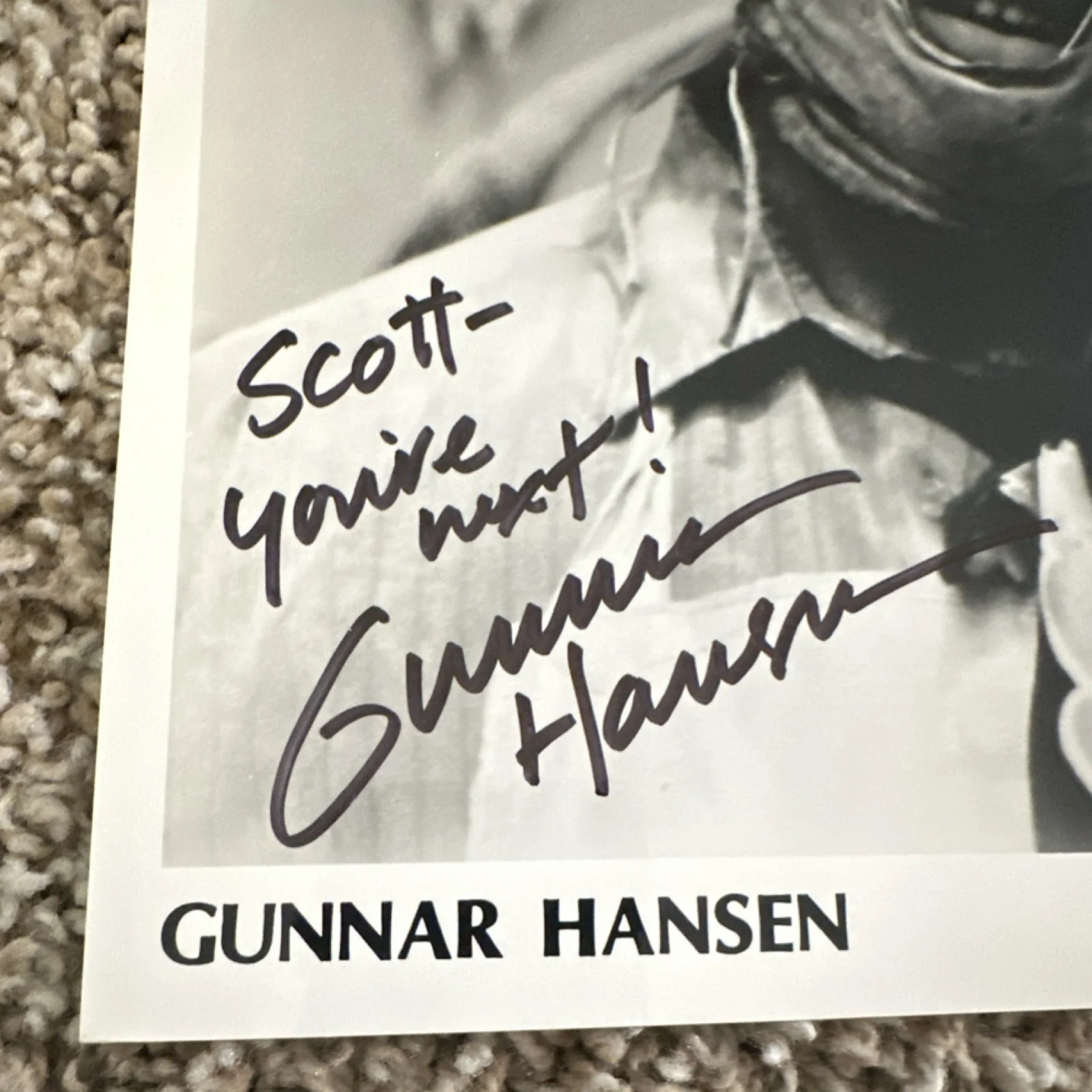Gunnar Hansen — Gunnar Hansen Texas Chainsaw Massacre Original Signed Photo 8x10 Photograph, image 3