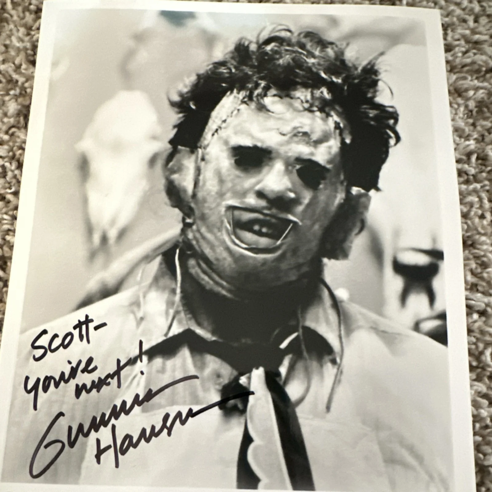 Gunnar Hansen — Gunnar Hansen Texas Chainsaw Massacre Original Signed Photo 8x10 Photograph, image 5