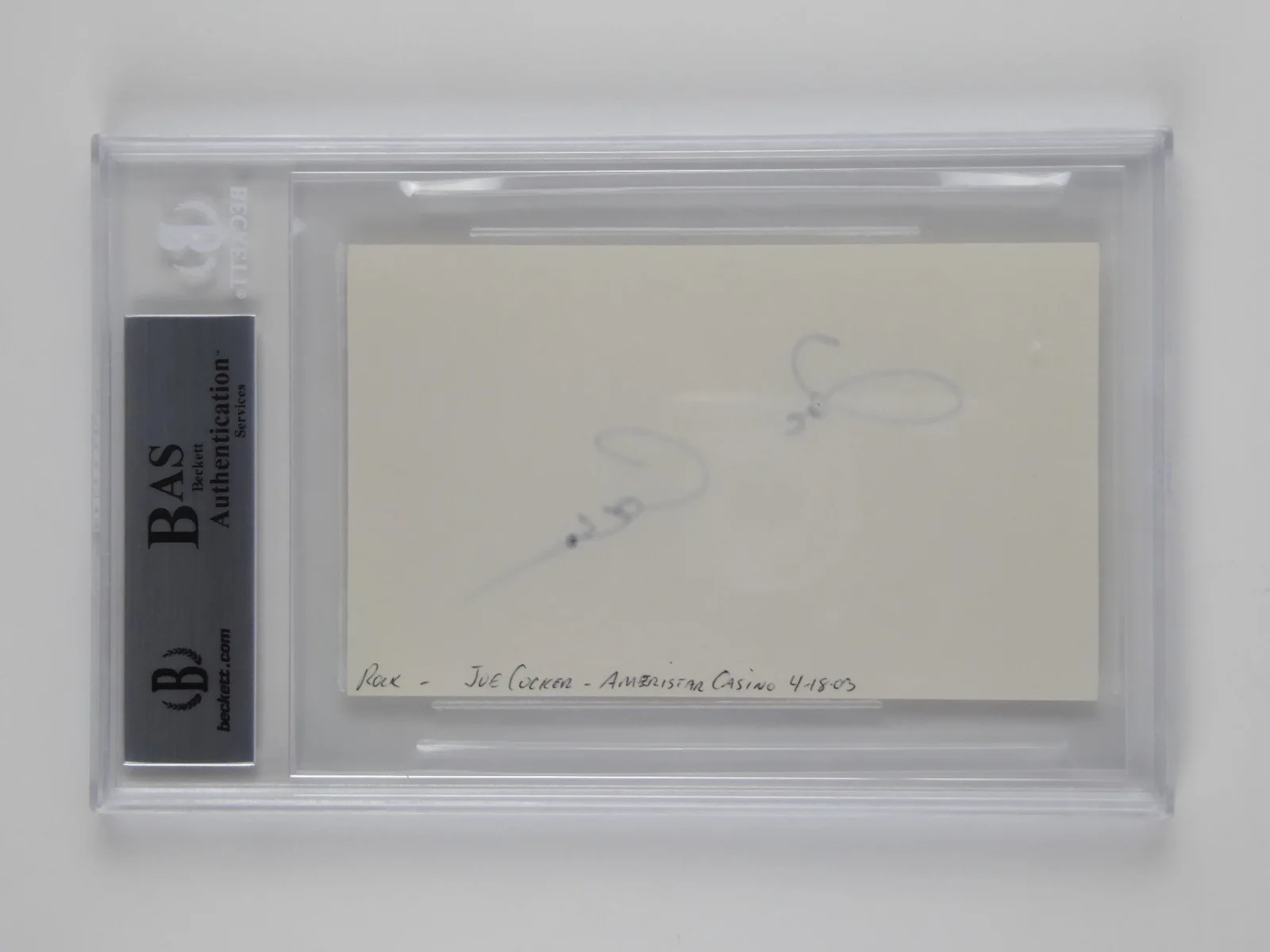 Joe Cocker Signed Autographed Slabbed 3x5 Index Card Singer Beckett COA, изображение 3