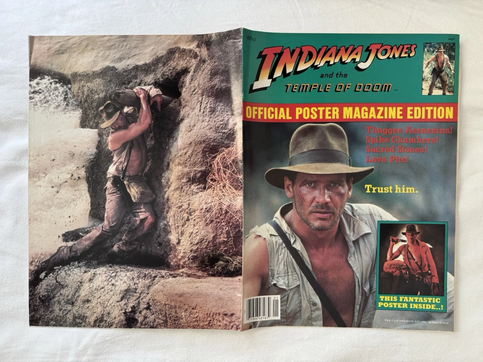 Indiana Jones and the Temple of Doom 1984 Official Poster Magazine Edition, изображение 3
