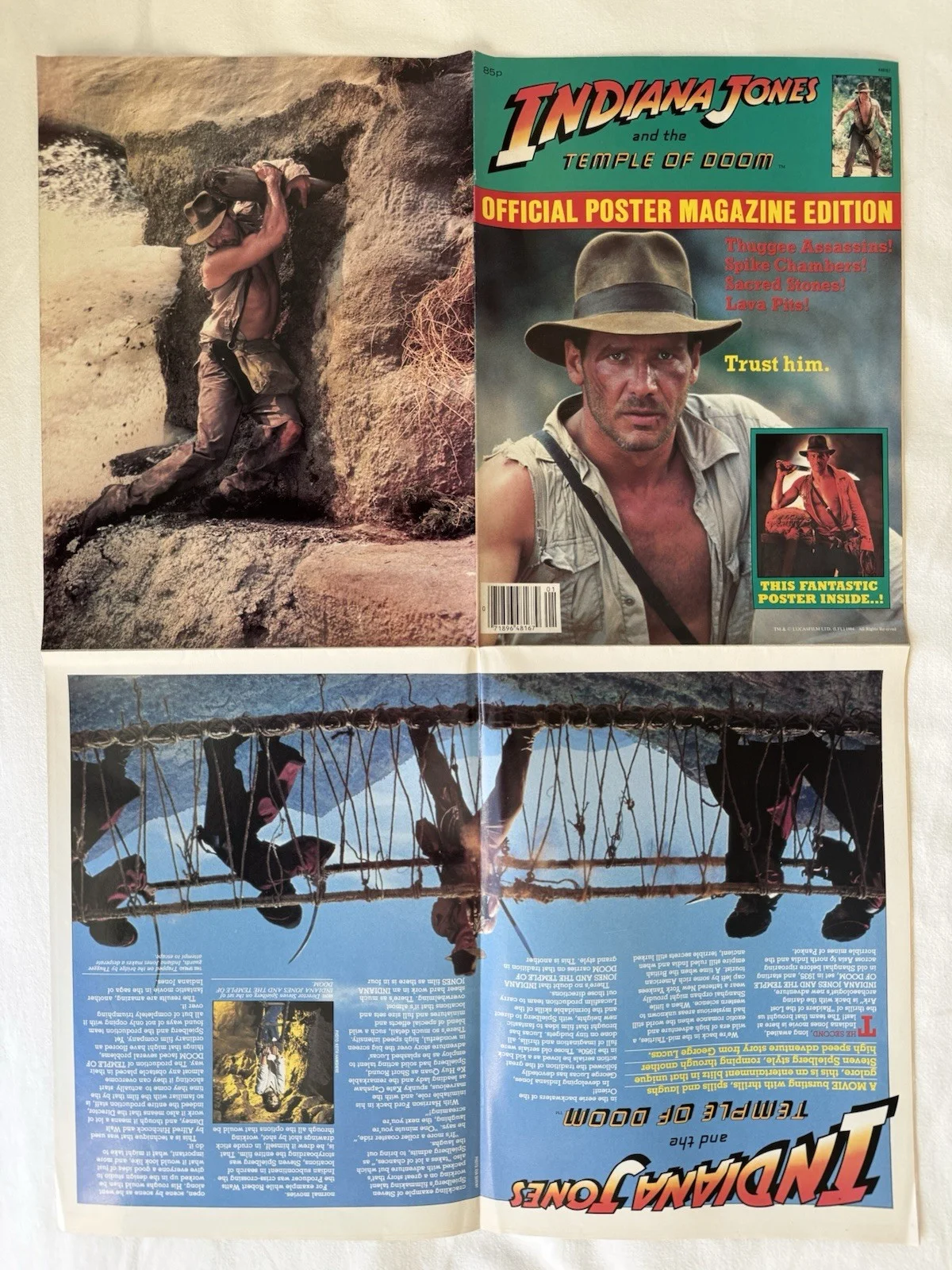 Indiana Jones and the Temple of Doom 1984 Official Poster Magazine Edition, изображение 5