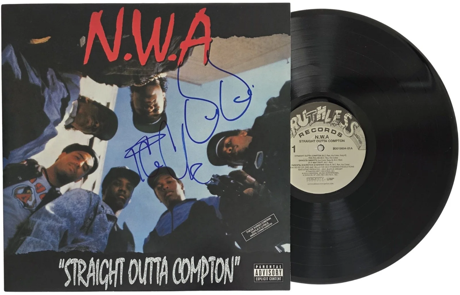 Dr. Dre & Ice Cube Signed NWA Straight Outta Compton Album COA Proof Autographed, изображение 2