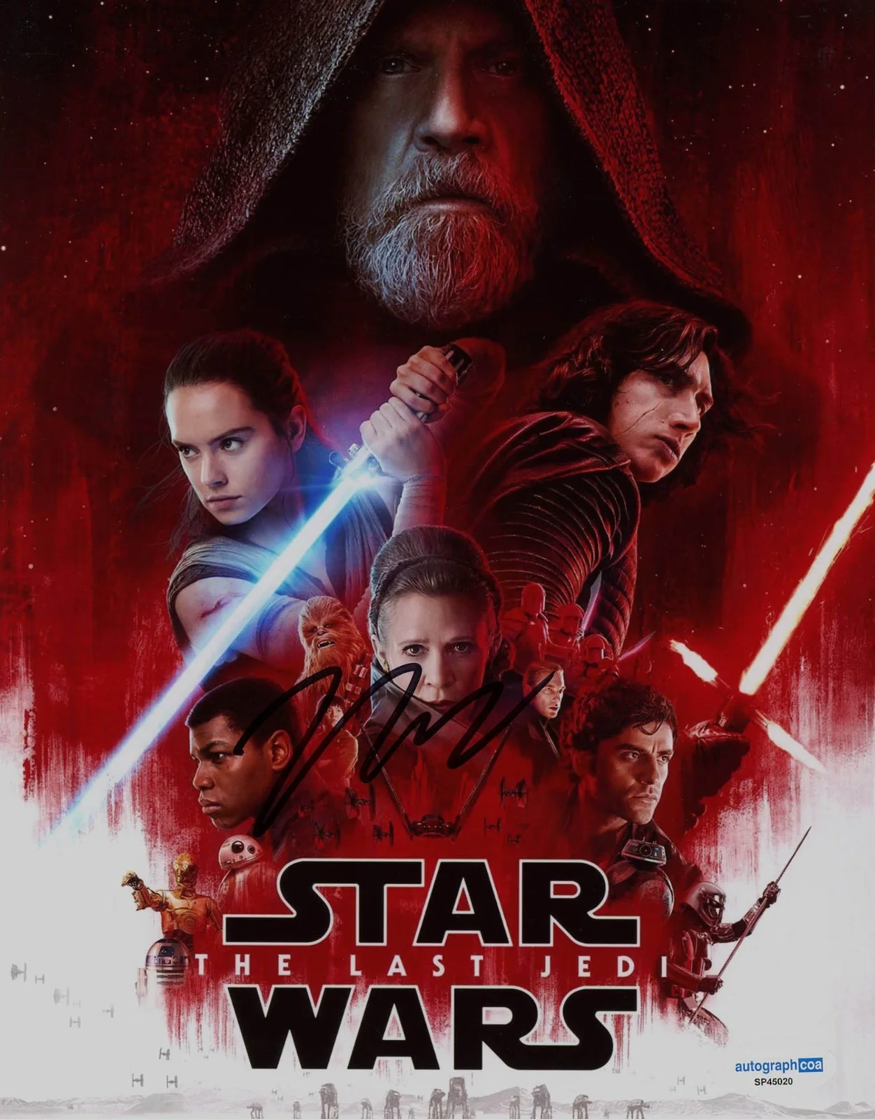 Chloe Zhao — Rian Johnson signed "STAR WARS: LAST JEDI" 8x10 Photo AUTO Director ACOA COA, изображение 3