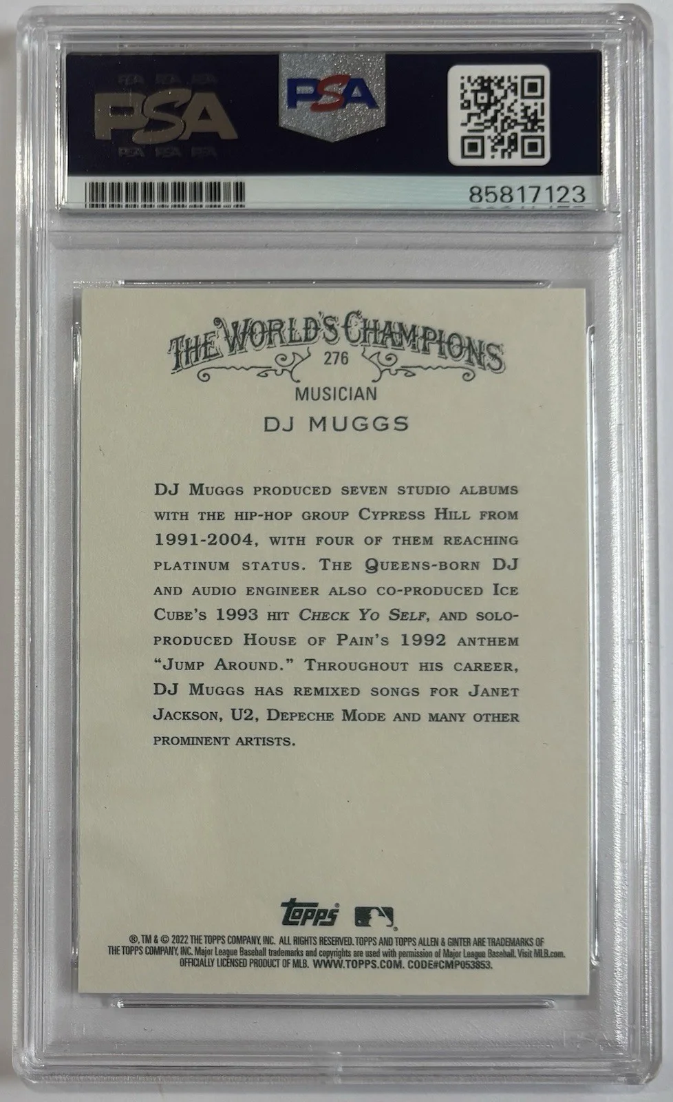 DJ Muggs Signed 2022 Allen & Ginter Black Card PSA Auto Slabbed Cypress Hill, изображение 2