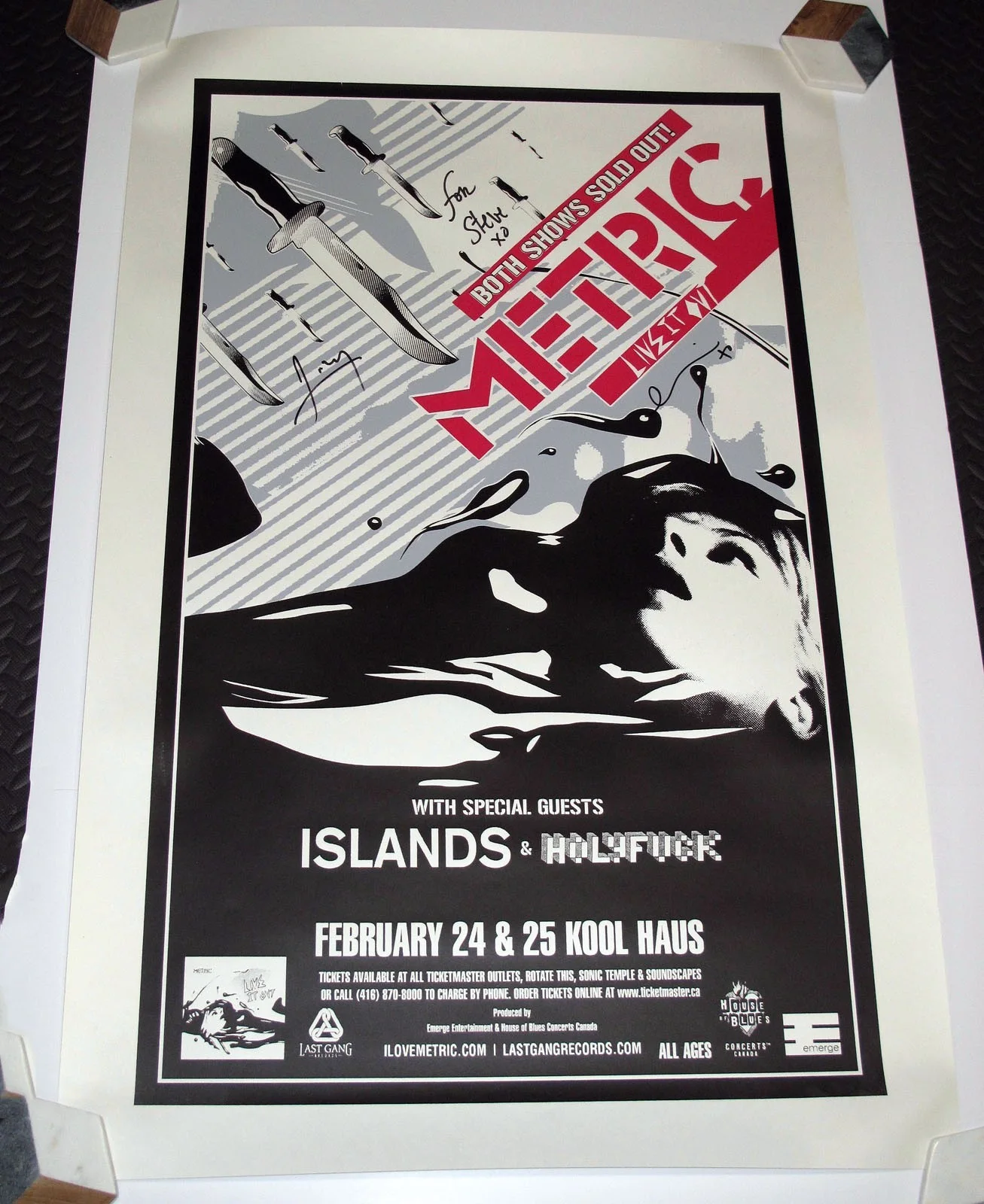 Emily Haines, James Shaw - Metric — METRIC Band signed 26x40 Poster EXACT PROOF Emily Haines James Feb 2006 COA Rare, изображение 3