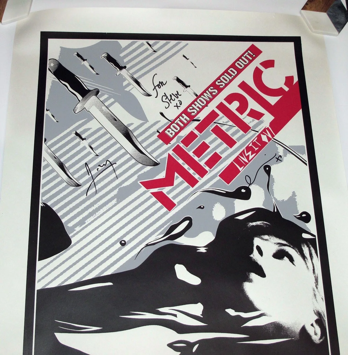 Emily Haines, James Shaw - Metric — METRIC Band signed 26x40 Poster EXACT PROOF Emily Haines James Feb 2006 COA Rare, изображение 4