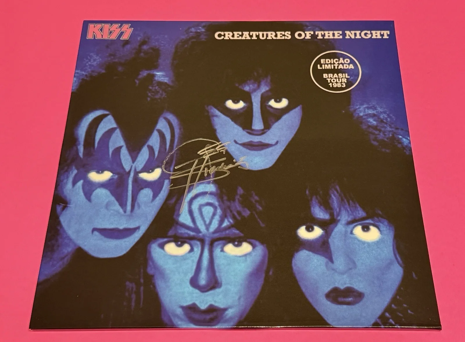 GENE SIMMONS SIGNED KISS CREATURES COLORED VINYL VINNIE VINCENT COVER LP RARE, изображение 2