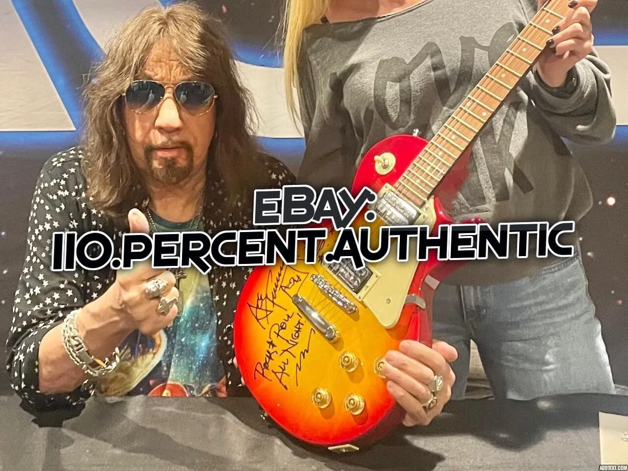 ACE FREHLEY KISS SIGNED EPHIPHONE GUITAR W/ SKETCH AND INSCRIPTION *EXACT PROOF*, изображение 4
