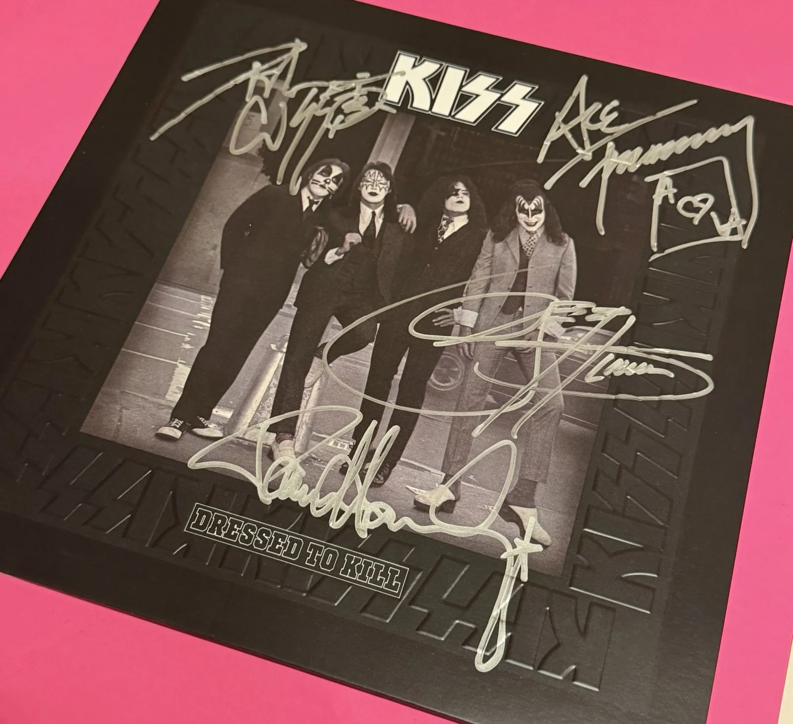 KISS x4 SIGNED DRESSED TO KILL VINYL LP STANLEY SIMMONS FREHLEY CRISS JSA COA, image 2