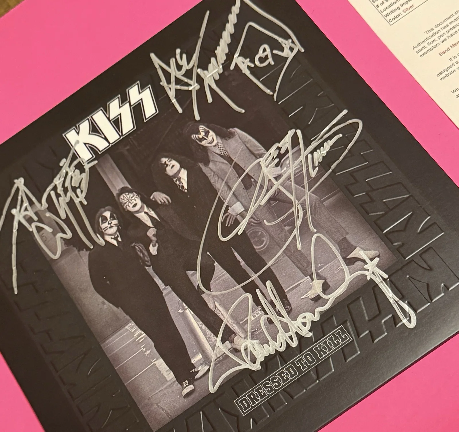 KISS x4 SIGNED DRESSED TO KILL VINYL LP STANLEY SIMMONS FREHLEY CRISS JSA COA, image 3