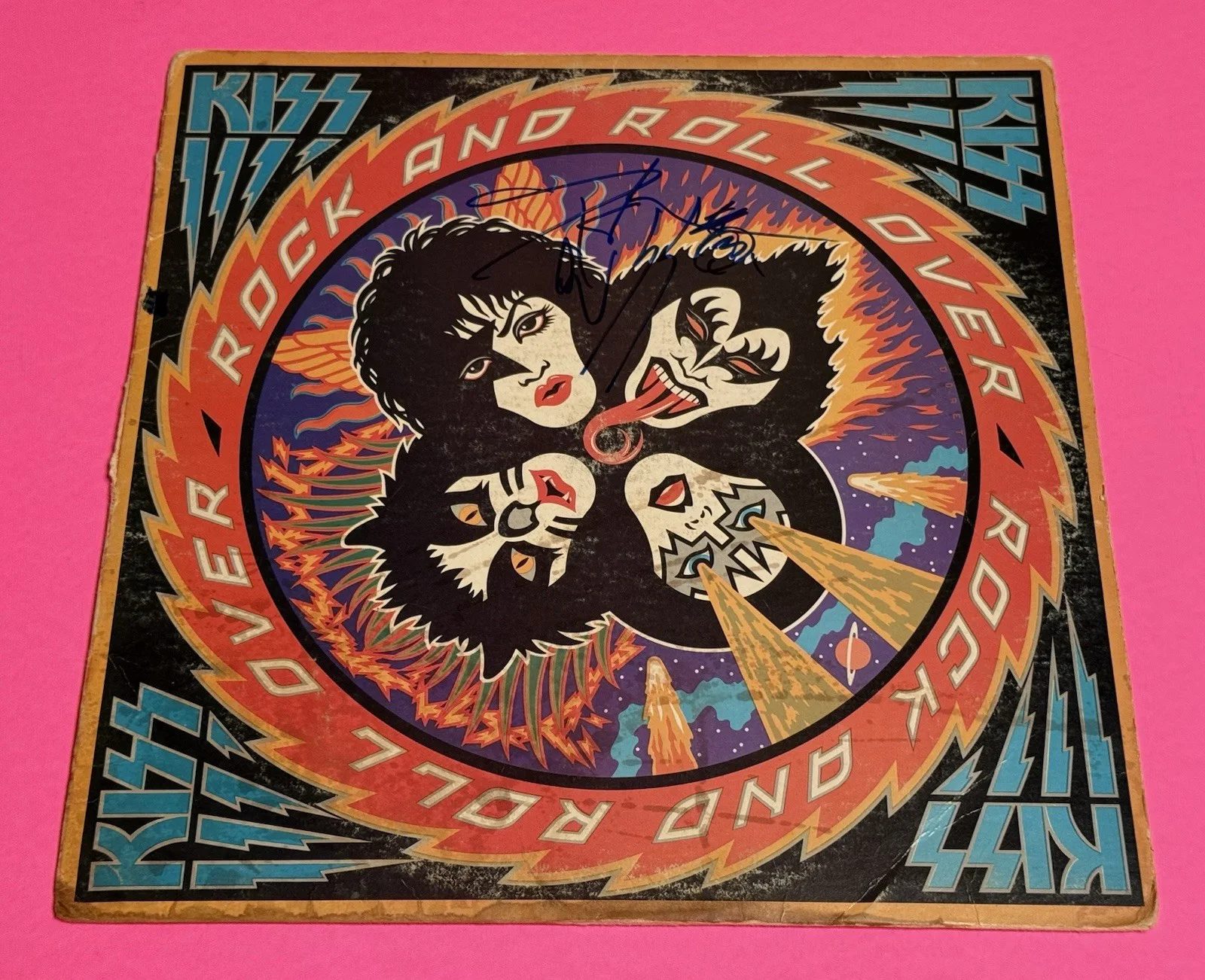 PETER CRISS KISS SIGNED ROCK AND ROLL OVER VINYL RECORD *PROOF*, image 5