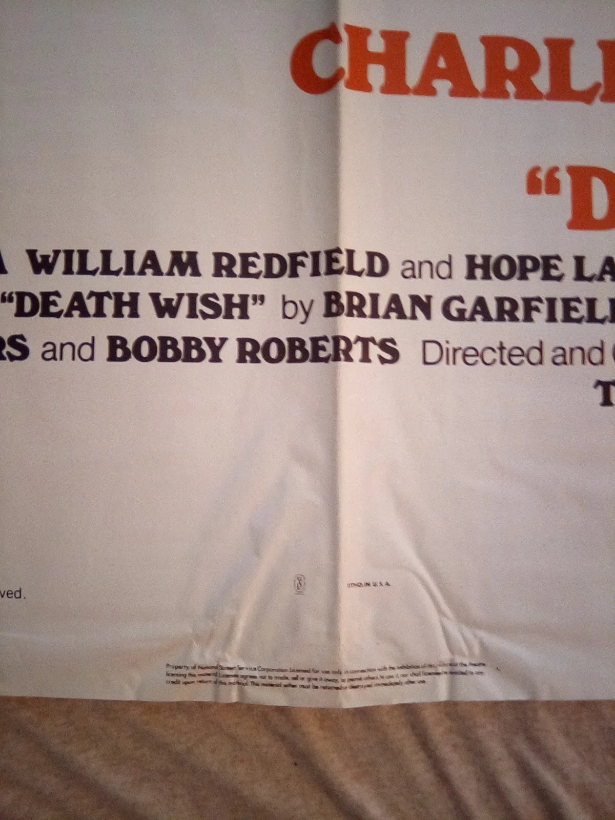 No — death wish original one sheet poster c. bronson classic, image 3