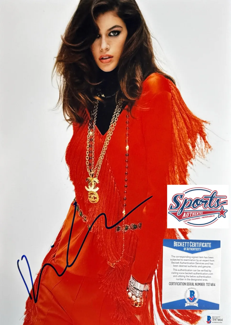 Kaia Jordan Gerber — Kaia Jordan Gerber Signed 11x14 Sexy Super Model BAS T07464