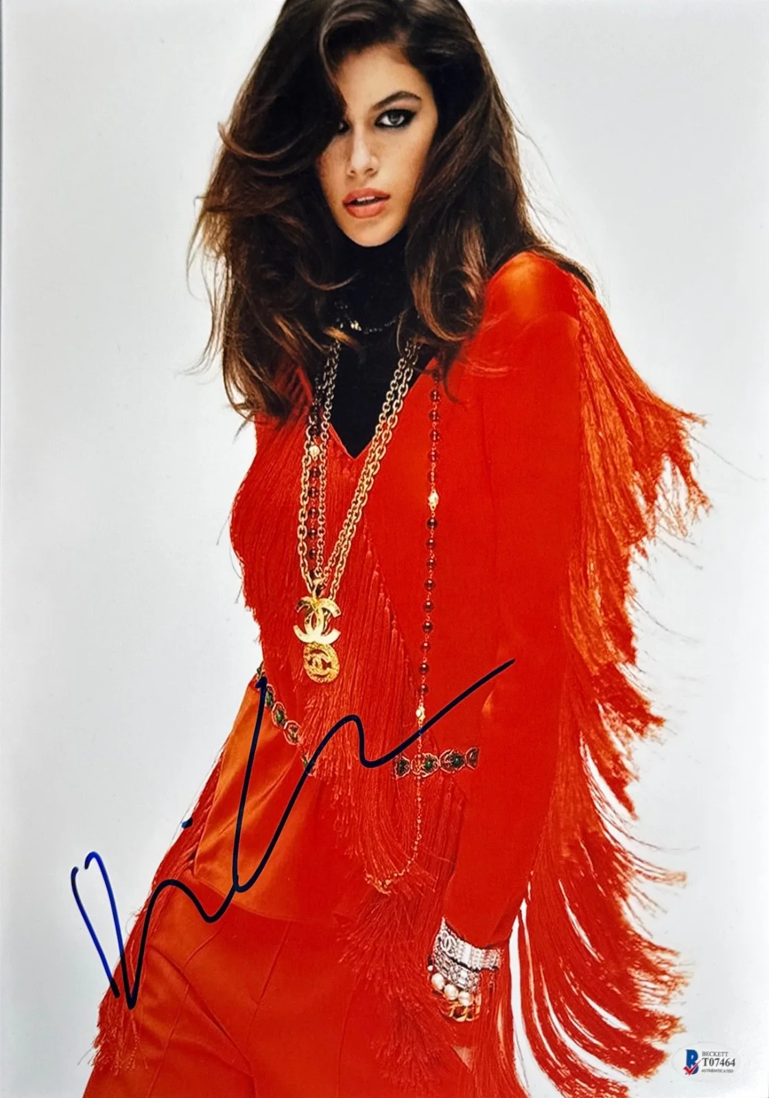 Kaia Jordan Gerber — Kaia Jordan Gerber Signed 11x14 Sexy Super Model BAS T07464, изображение 2