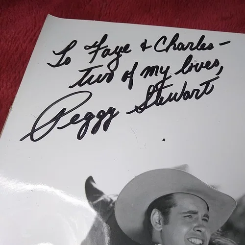 peggy stewart — Peggy Stewart Hand SIgned Western movie promo authentic Autograph w Sunset Carso, изображение 2