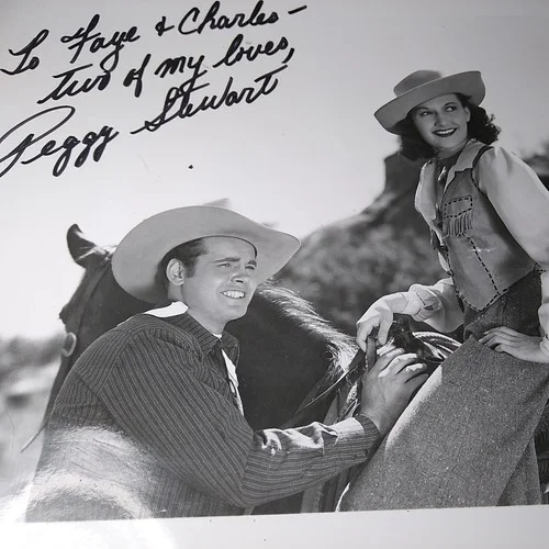 peggy stewart — Peggy Stewart Hand SIgned Western movie promo authentic Autograph w Sunset Carso, изображение 3