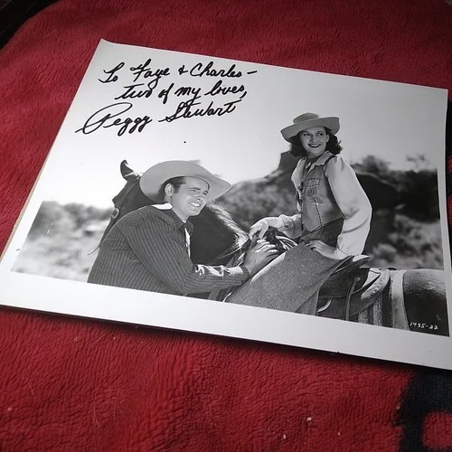 peggy stewart — Peggy Stewart Hand SIgned Western movie promo authentic Autograph w Sunset Carso, изображение 4