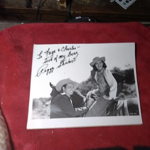 peggy stewart — Peggy Stewart Hand SIgned Western movie promo authentic Autograph w Sunset Carso, изображение 5
