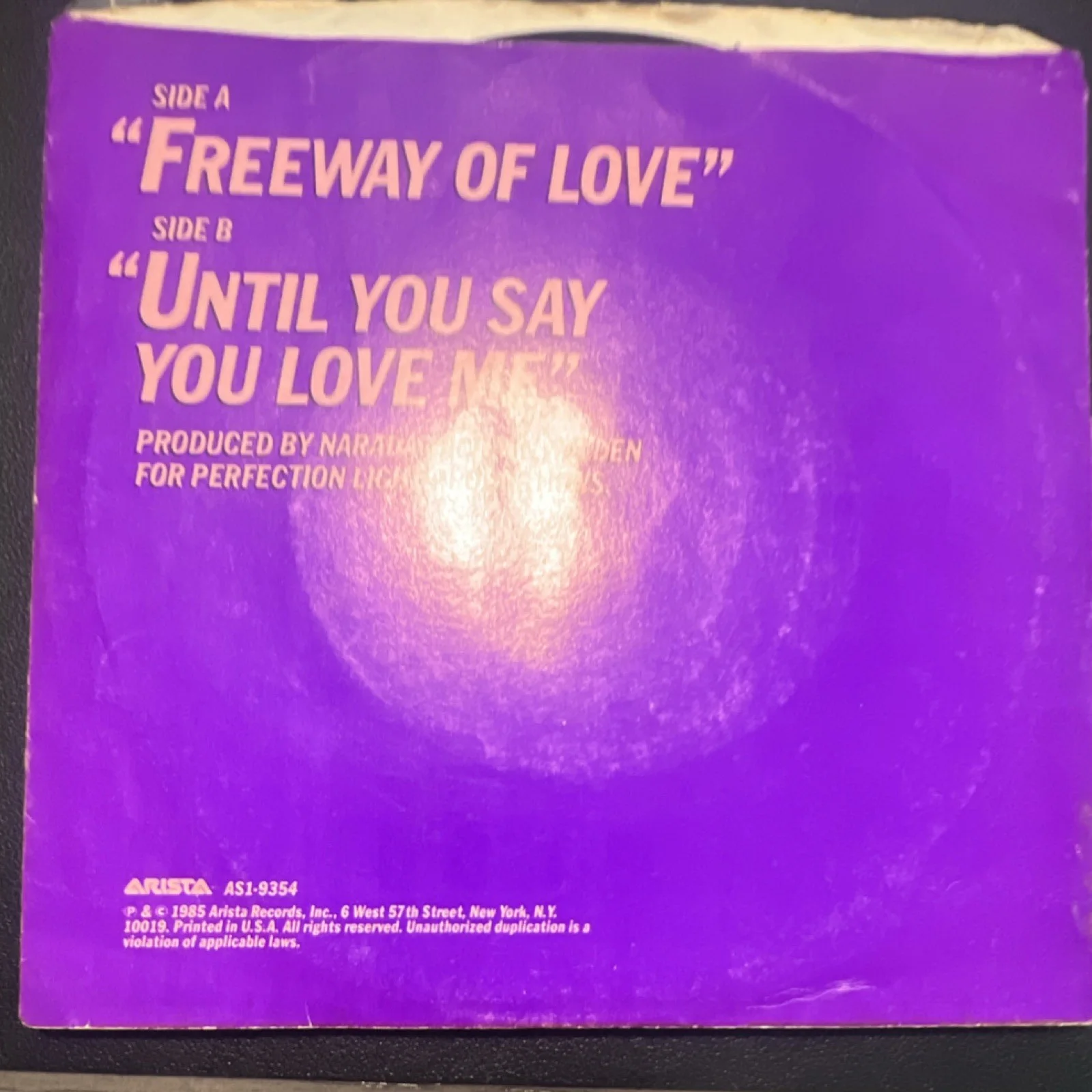 Aretha Franklin Original 'Freeway of Love' 7" Vinyl Arista AS1-9354, изображение 2