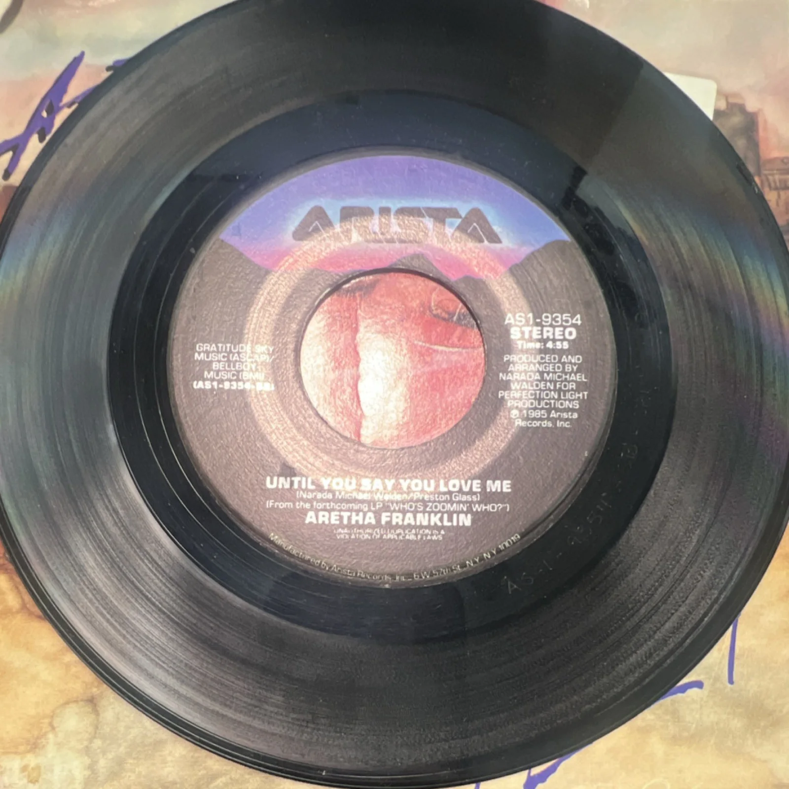 Aretha Franklin Original 'Freeway of Love' 7" Vinyl Arista AS1-9354, изображение 3