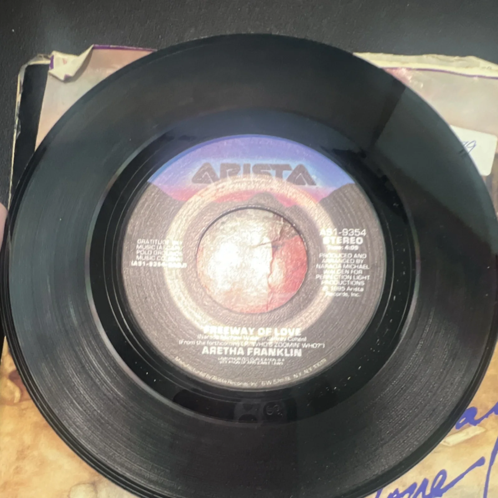 Aretha Franklin Original 'Freeway of Love' 7" Vinyl Arista AS1-9354, изображение 4