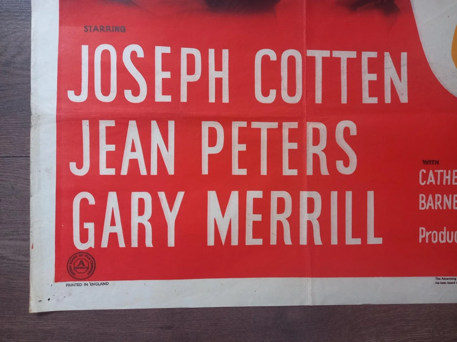 A BLUEPRINT FOR MURDER 1953 BRITISH QUAD POSTER JOSEPH COTTEN JEAN PETERS, изображение 2