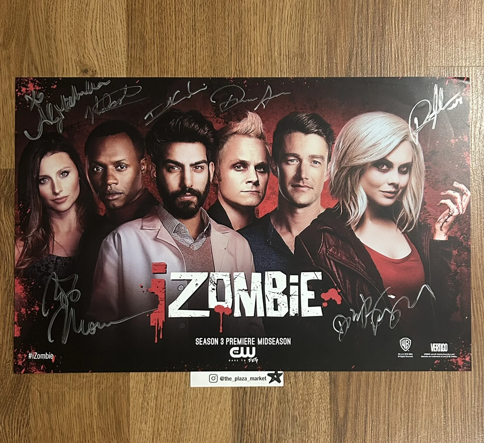 Aly Michalka, Rose McIver, David Anders — iZombie show Cast Autographed signed Poster Michalka McIver rare SDCC 11x17 cool