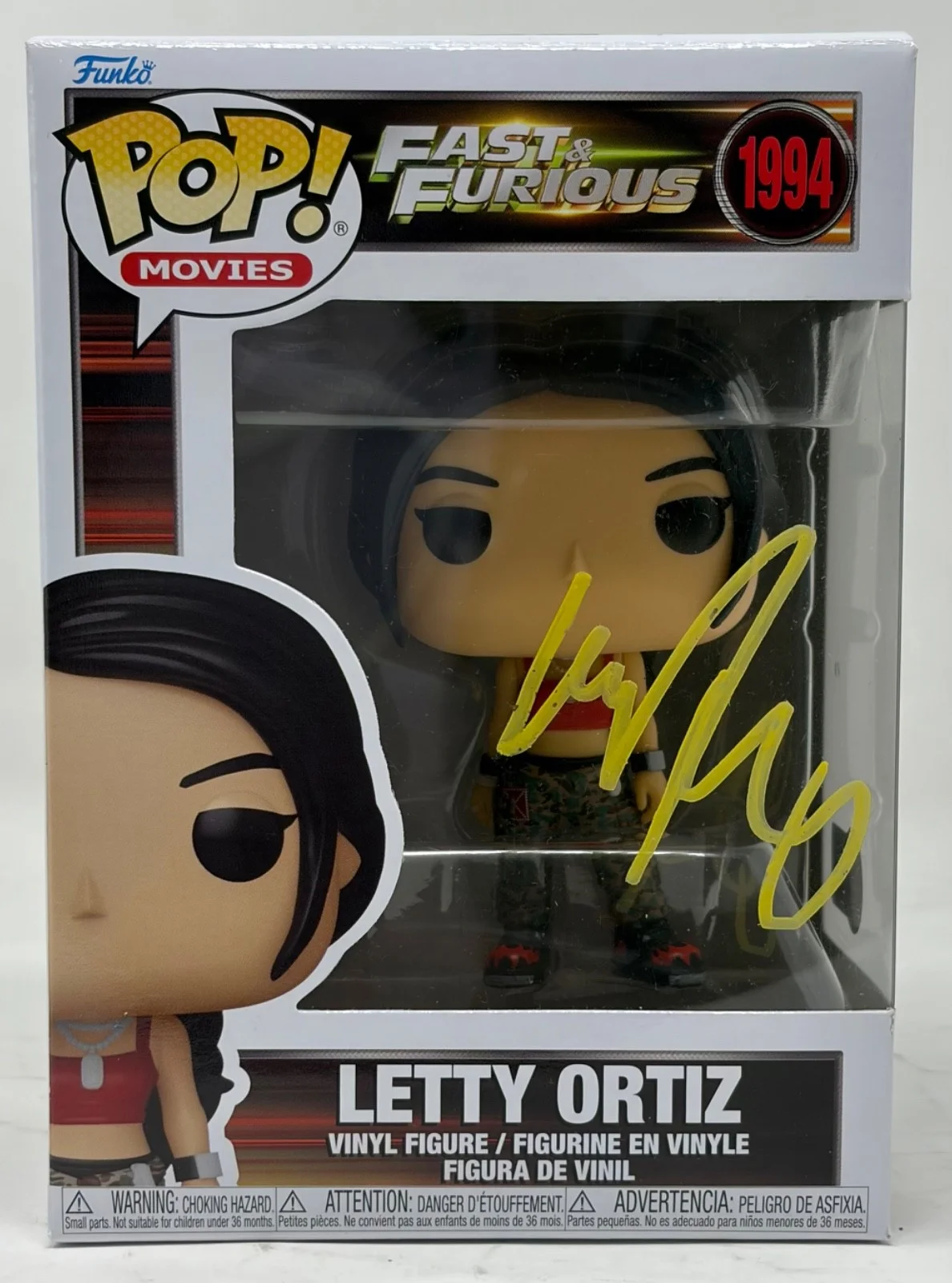 Michelle Rodriguez — Michelle Rodriguez Signed Fast & Furious Letty Ortiz Funko Pop Autograph BAS COA, изображение 2