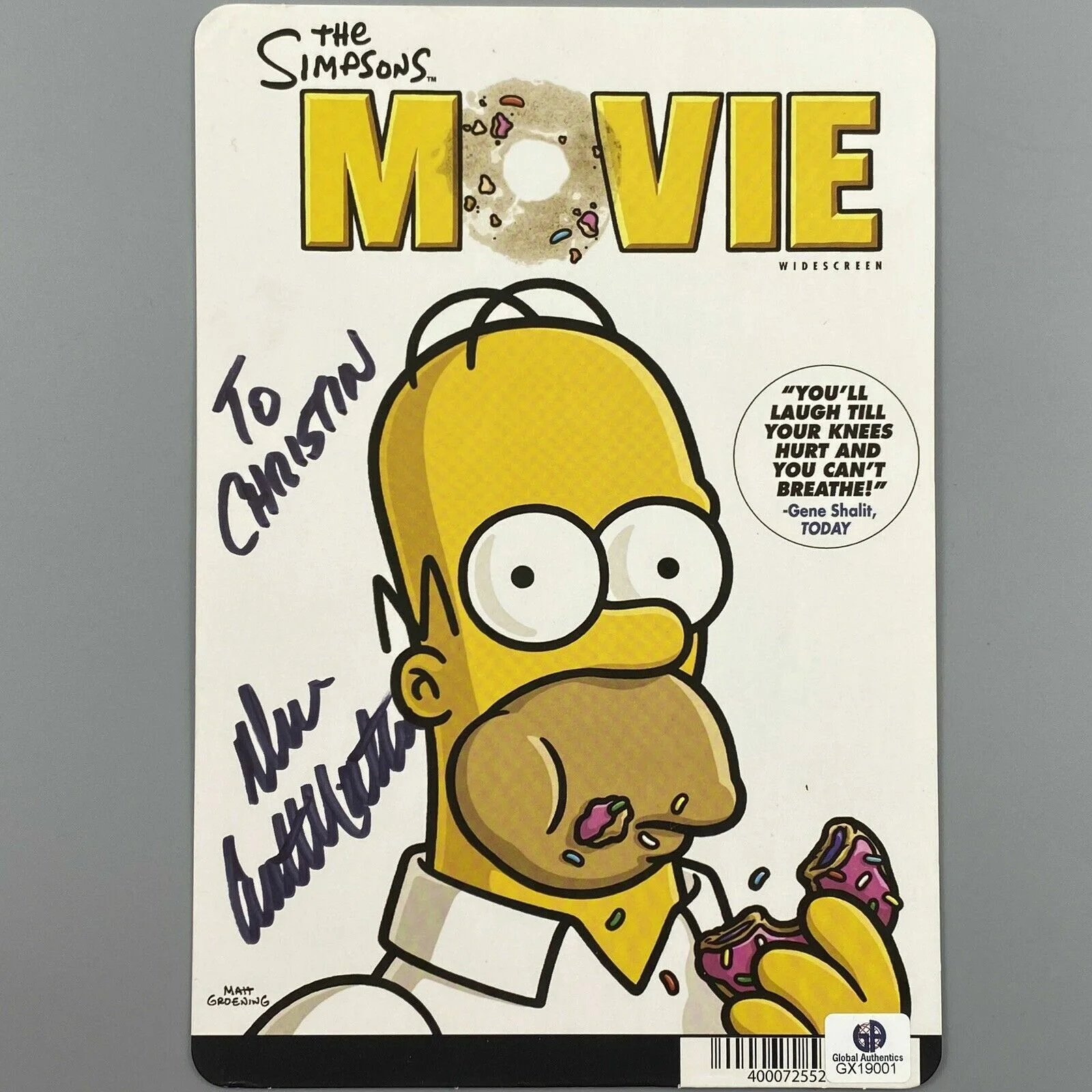 Dan Castellaneta — Dan Castellaneta Homer Simpson SIGNED DVD Cover The Simpsons Movie GX19001 COA