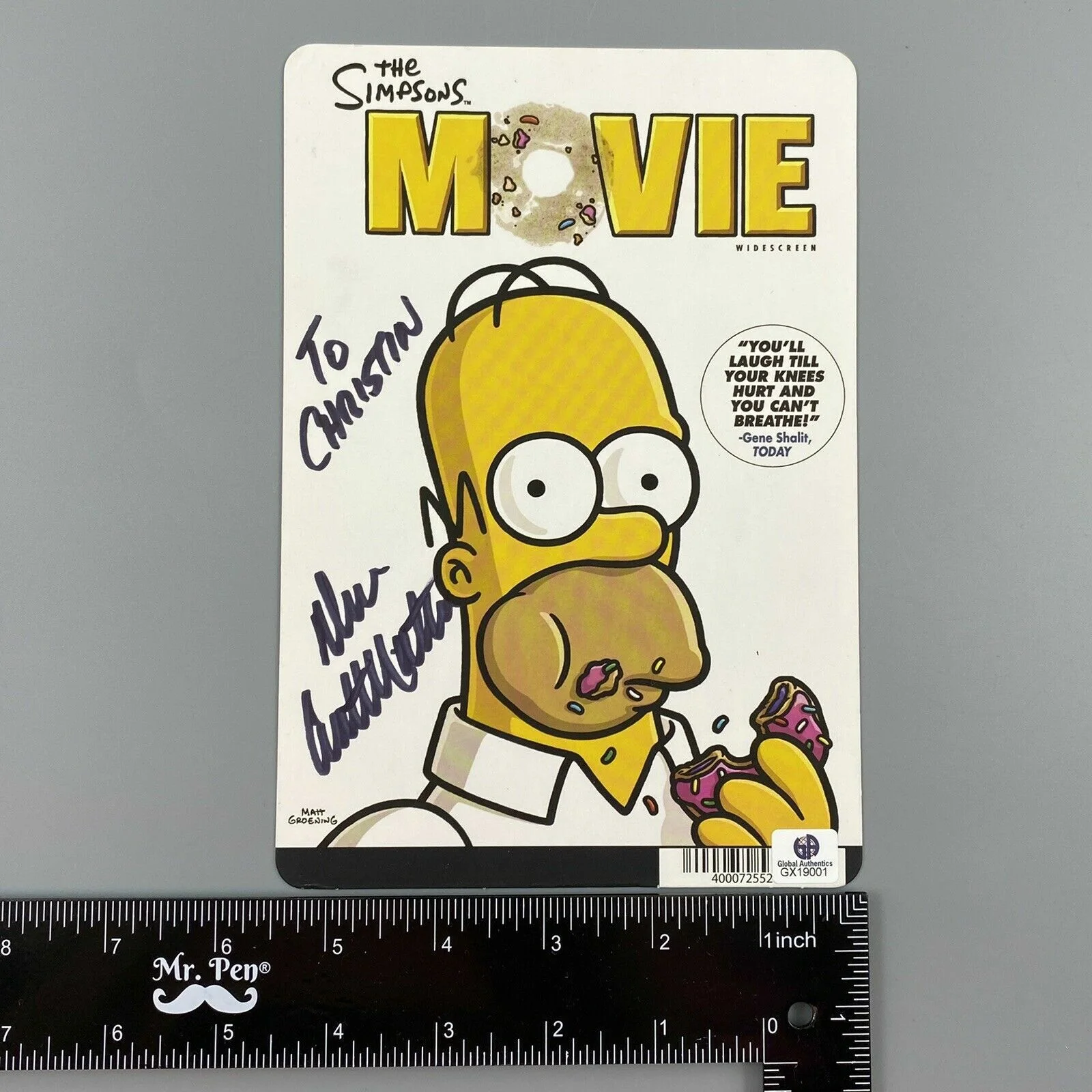 Dan Castellaneta — Dan Castellaneta Homer Simpson SIGNED DVD Cover The Simpsons Movie GX19001 COA, изображение 4
