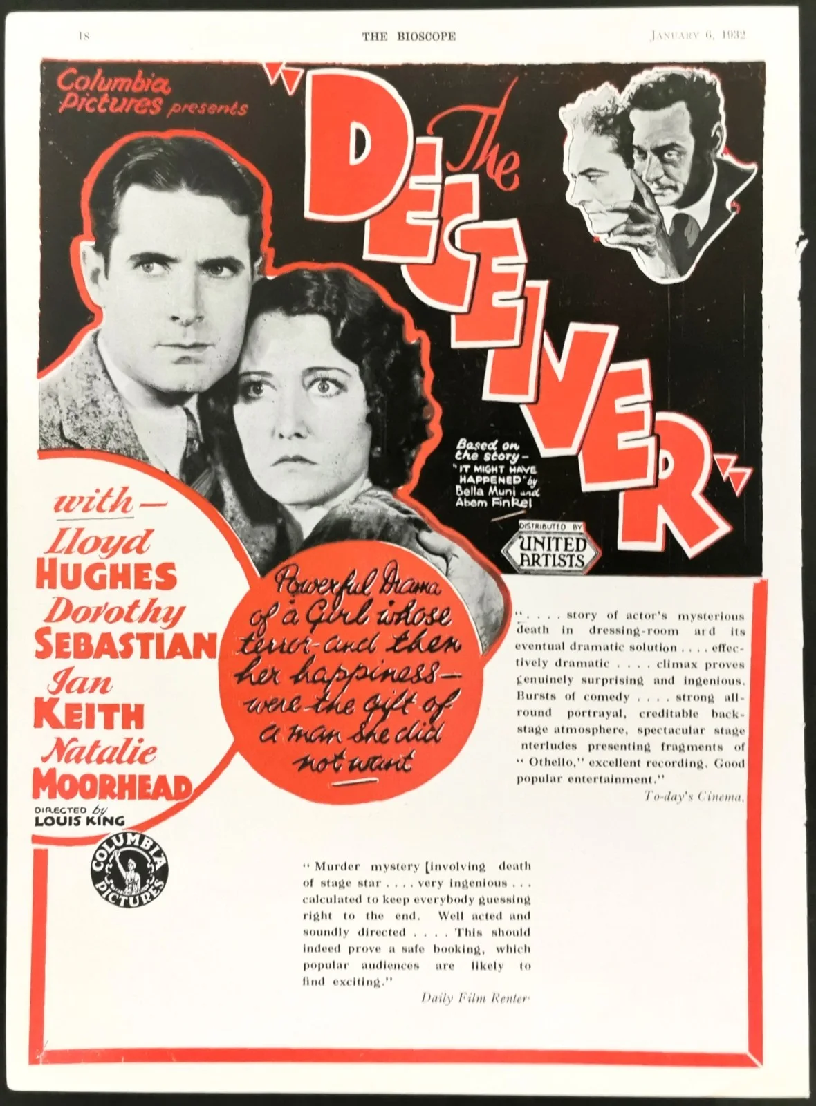GUILTY GENERATION 1931 Leo Carrillo, Constance Cummings TRADE ADVERT, image 2