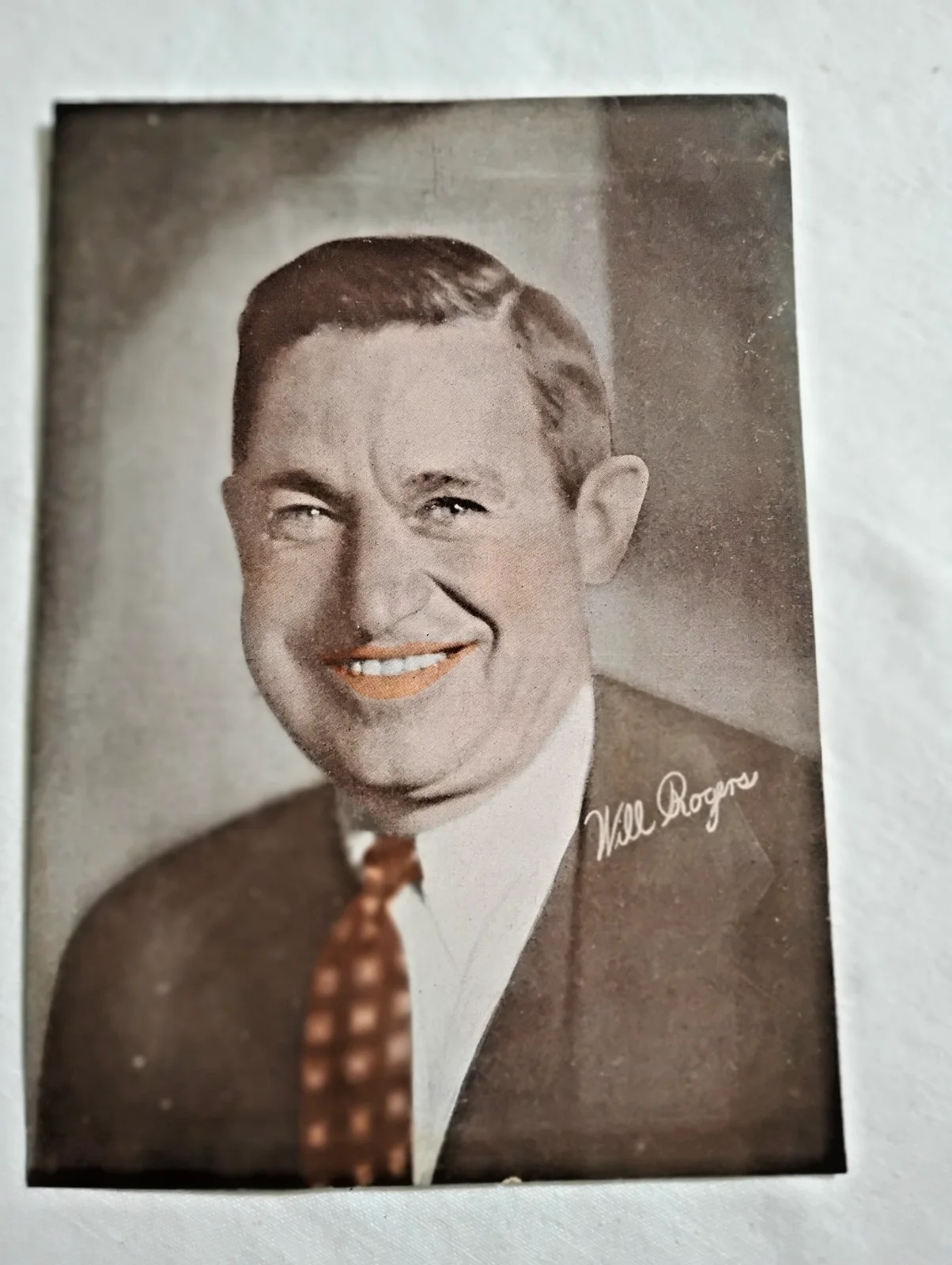 Will Rogers — Will Rogers 5x7 signed headshot promo photo (Vaudeville, silent & sound films, изображение 3