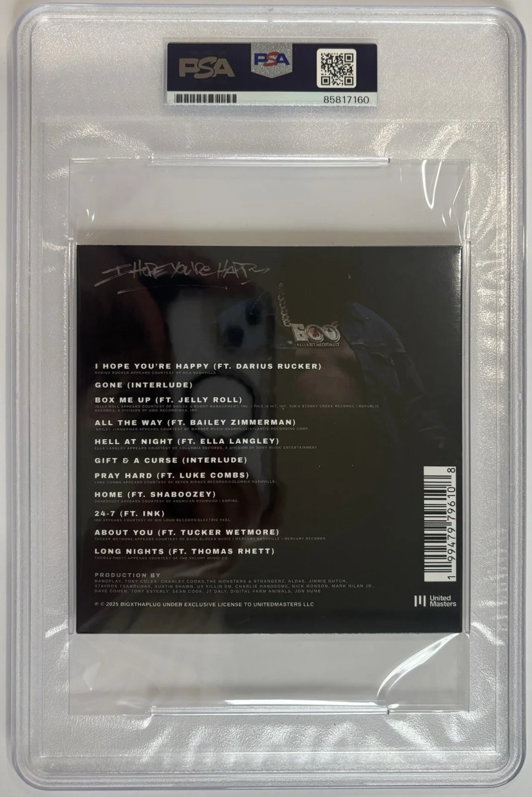 BIGXTHAPLUG Autographed/Signed I Hope You’re Happy CD PSA Encapsulated!, image 2