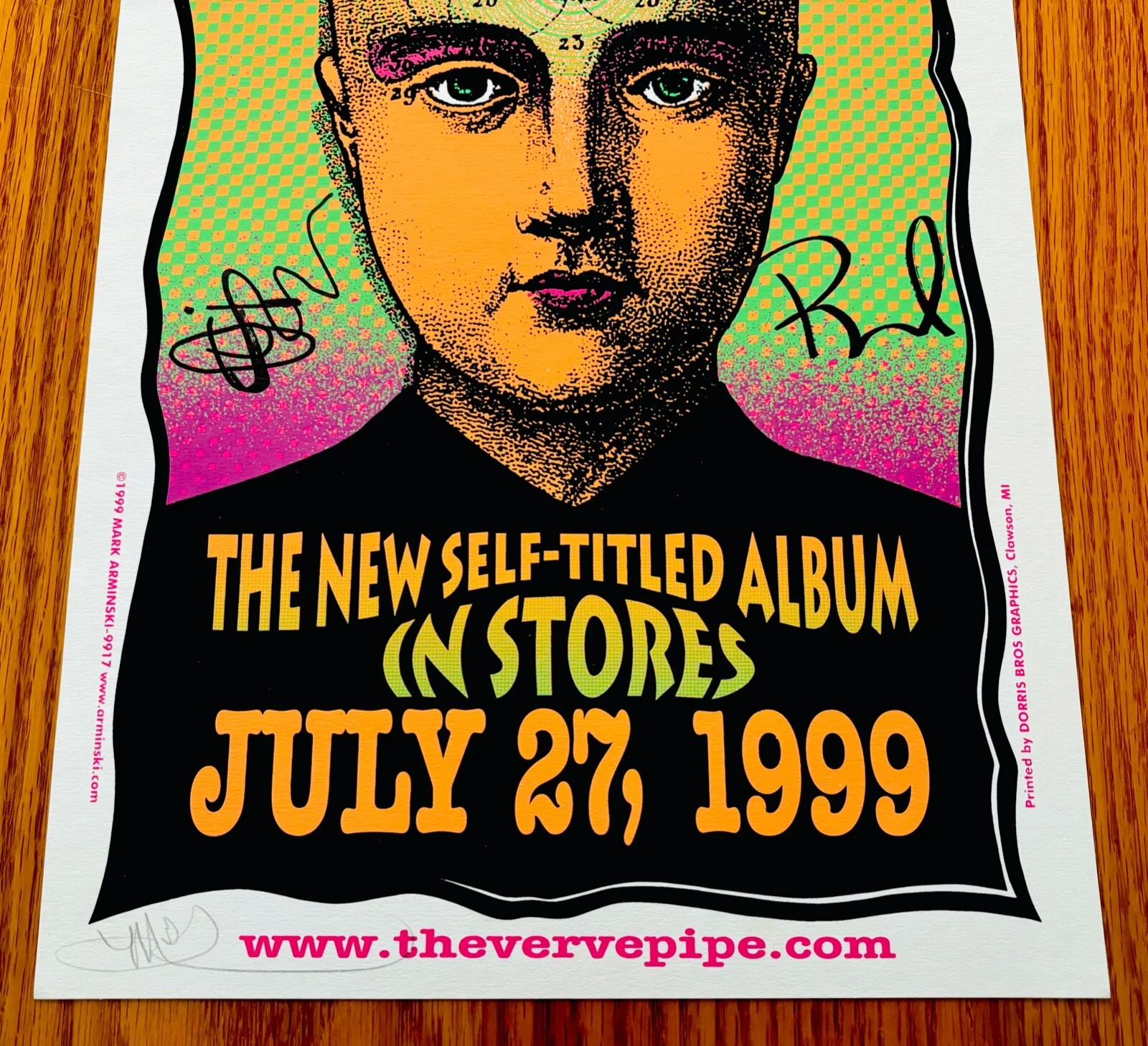 THE VERVE PIPE Signed 1999 Arminski Silkscreen Concert Poster By 4 Members!, изображение 2