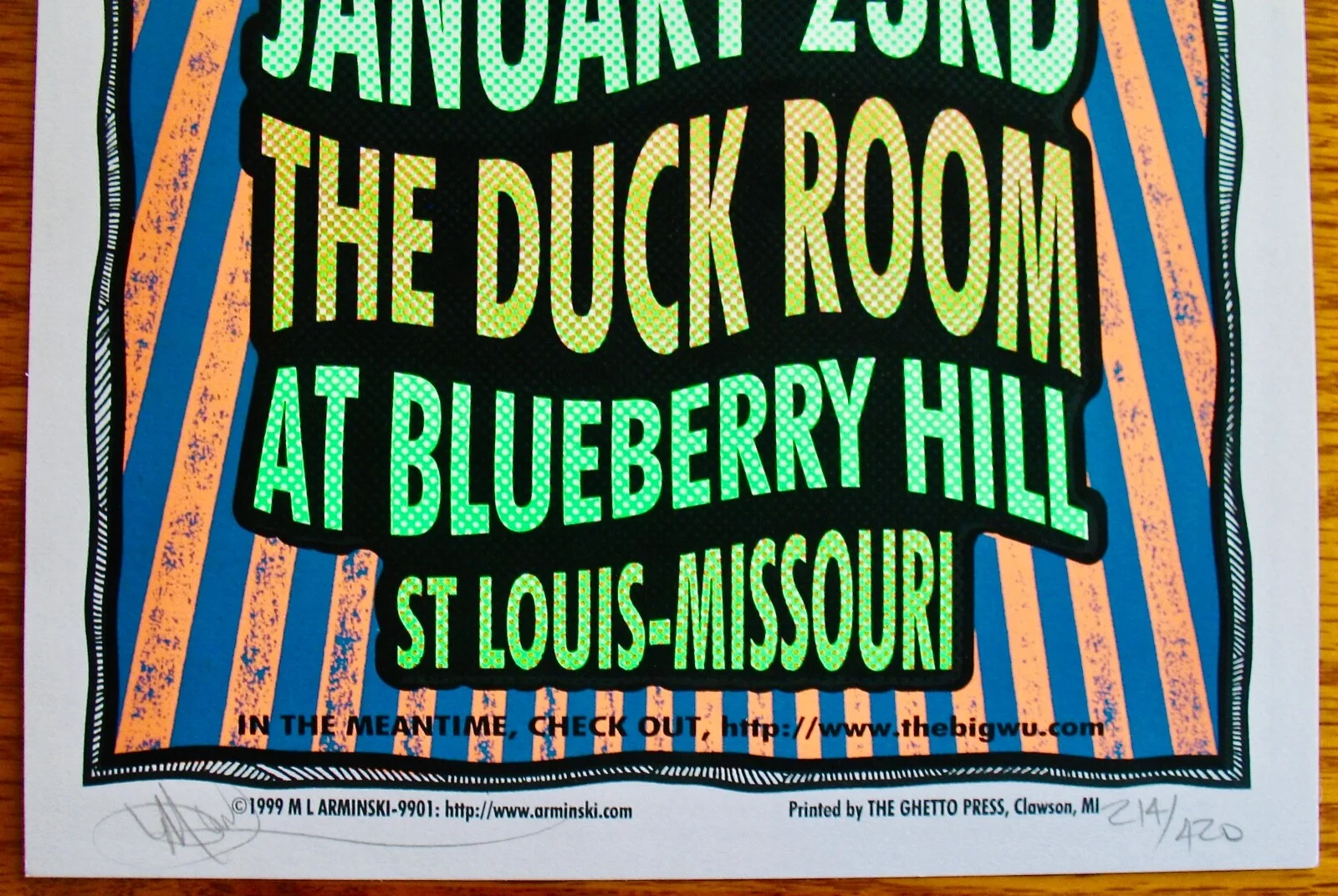 THE BIG WU-Rare MARK ARMINSKI Signed Silkscreen Lithograph 1999~St. Louis, MO, изображение 2