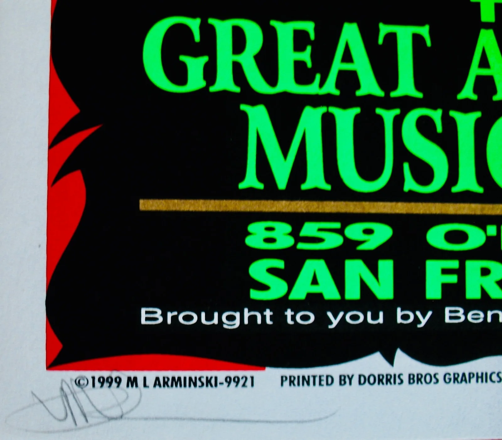 ROCK POSTER REVIVAL SHOW~MARK ARMINSKI Signed Silkscreen Lithograph~1999~SanFran, изображение 2