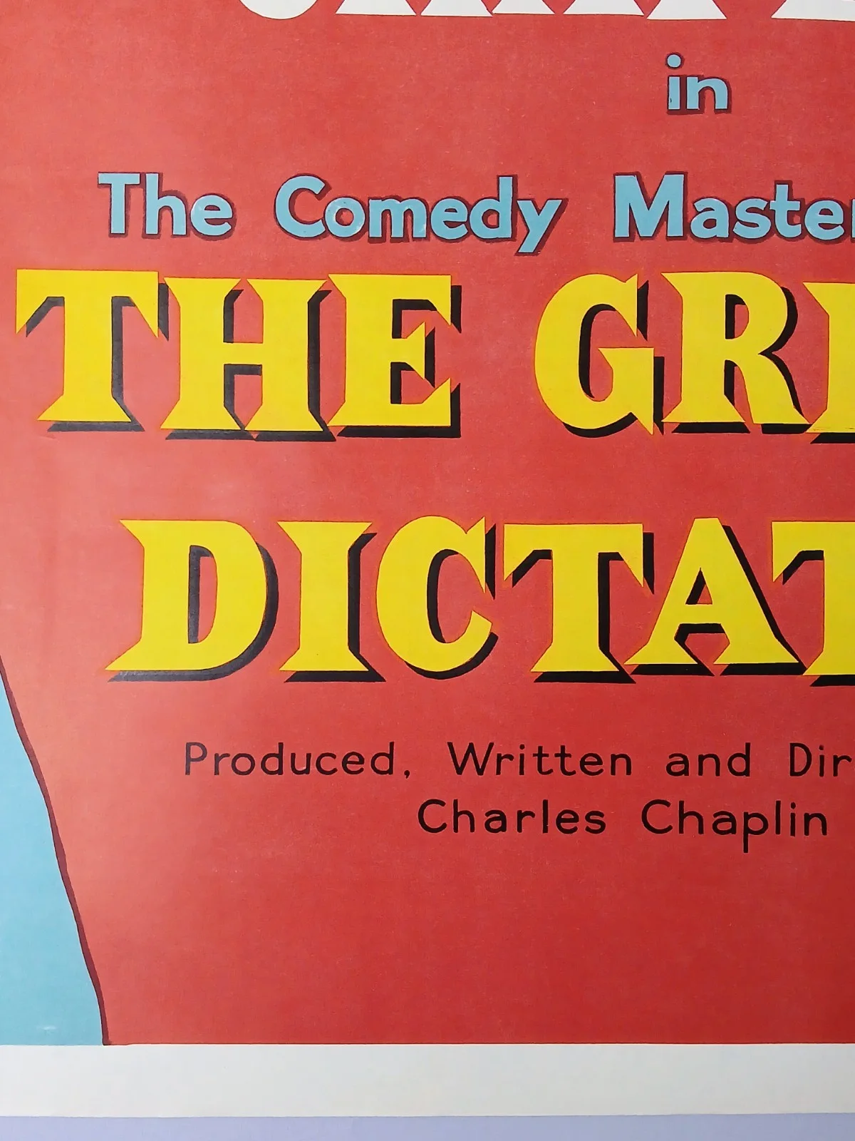 THE GREAT DICTATOR (1940,RR1950s) rolled original quad poster - Charlie Chaplin, image 2
